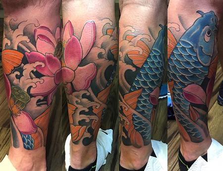 Tattoos - Bue Koi Leg Sleeve - 130303